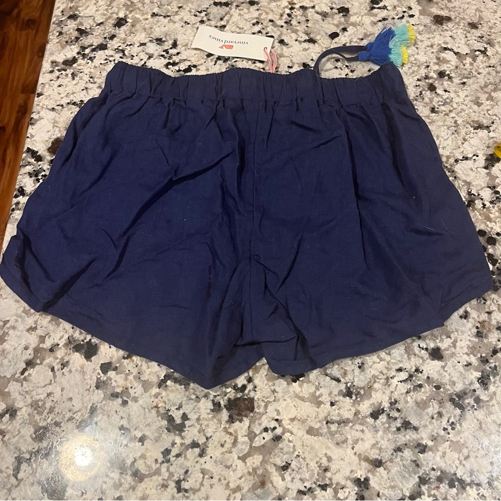 Vineyard Vines Navy Blue Linen Solid Pull On Shor… - image 4